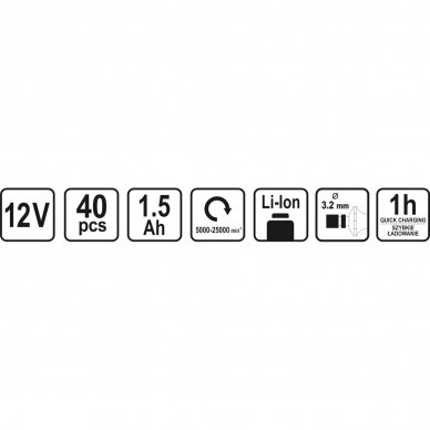 Rotacinis įrankis STHOR 78127 | Li-ion | 12V | 3.2MM 3