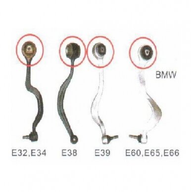 Sailentblokų, traukių presavimo komplektas BMW E31, E32, E34, E38, E39, E60, E65, E66 (SK9614) 1