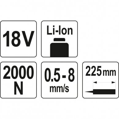 Sandarinimo pistoletas YATO YT-82889 | Li-ion | 18V | 225MM | be akumuliatoriaus 4