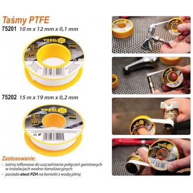 Santechninė tefloninė (FUM) juosta 12Mx12MMx0.1MM (75201) 2