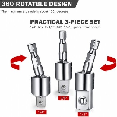 Šarnyrinių adapterių rinkinys | 360° | 3 vnt. (FA3S) 1