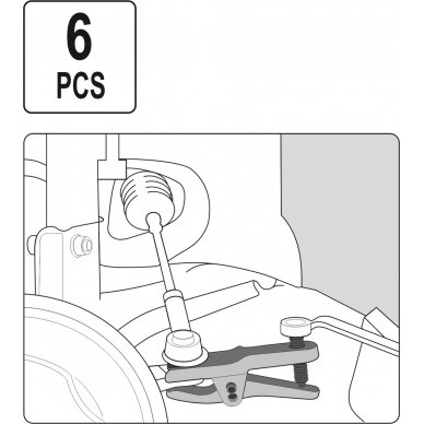Šarnyrų, traukių nuėmėjų rinkinys universalus | 6 vnt. (YT-06157) 4