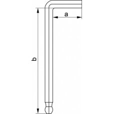 Šešiakampis raktas lenktas labai ilgas su šarnyru 10 mm, 6 vnt (YT-5814)