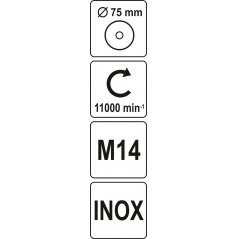 Šepetys vielinis puodo tipo | su žiedu | susuktas | M14 | Ø 65 mm | INOX (YT-4768) 2