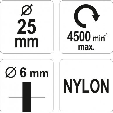 Šepetys teptuko tipo su kotu | Nailonas | 25 mm (YT-47780) 3