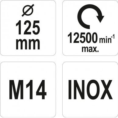 Šepetys vielinis lėkštės tipo | nerūdijantis plienas | INOX  | M14 | 125 mm (YT-47612) 3