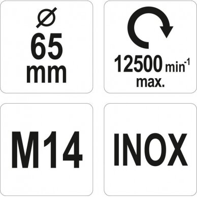 Šepetys vielinis puodo tipo | nerūdijantis plienas | INOX | M14 | 65 mm (YT-47658) 3