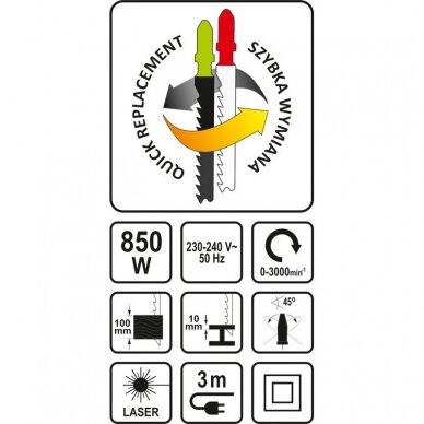 Siaurapjūklis STHOR 79476 | 850W | 100MM 2