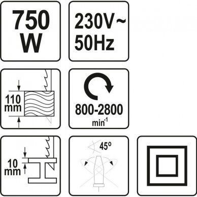 Siaurapjūklis YATO YT-82272 | 750W | 110MM 2