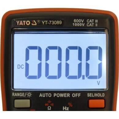 Skaitmeninis daugiafunkcinis testeris | TRUE RMS | (9999 AUTO LCD (YT-73089) 3