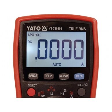 Skaitmeninis daugiafunkcinis testeris | TRUE RMS | (9999 AUTO LCD (YT-730893) 3