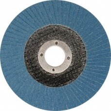 Šlifavimo diskas lapelinis išgaubtos formos mėlynas 125mm P60 INOX (YT-83333)