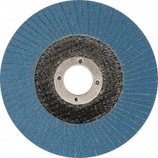 Šlifavimo diskas lapelinis išgaubtos formos mėlynas 125mm P80 INOX (YT-83334)