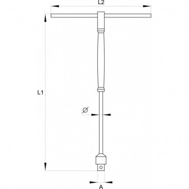 Slankiojanti rankena galvutėms | gumuota | 6.3 mm (1/4") (YT-1565) 1