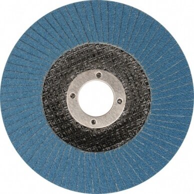 Šlifavimo diskas lapelinis išgaubtos formos mėlynas 125mm P100 INOX (YT-83335) 1