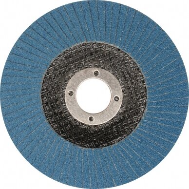 Šlifavimo diskas lapelinis išgaubtos formos mėlynas 125mm P80 INOX (YT-83334) 1