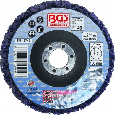 Šlifavimo diskas su abrazyvine medžiaga | juoda | Ø 100 mm | 16 mm montavimo anga (9184) 1