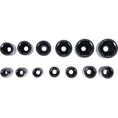 Smūginių ilgų galvučių rinkinys | 12,5 mm (1/2") | 10-32 mm | 13 vnt. (95207) 3