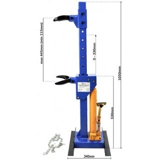 Spyruoklių suspaudėjai hidrauliniai | keičiami antgaliai | 1000 kg | 210 - 570 mm (V819) 2