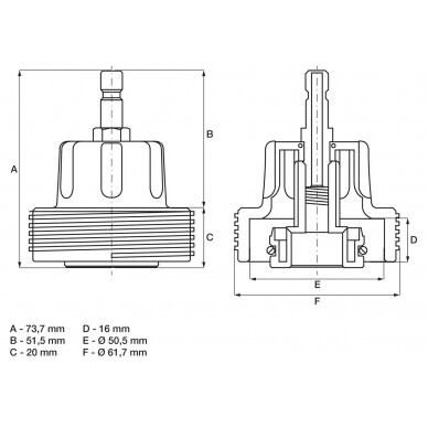 Spaudimo adapteris Nr. 23 BGS 8027, 8098 | VAG (8027-23) 2