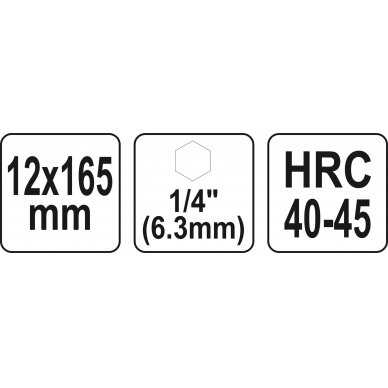 Spiralinis grąžtas medžiui | su hex (1/4") galu | 12 mm (YT-44681) 3