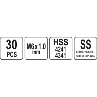 Sriegio remonto rinkinys | M6 x 1.00 | 30 vnt. (YT-17632) 3