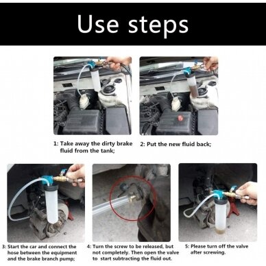 Stabdžių skysčio nuorinimo / ištraukimo įrankis orinis (H1071) 7