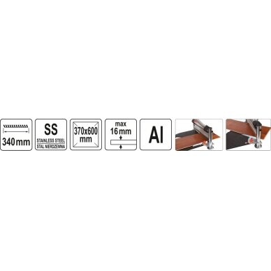 Staklės / giljotina grindų laminatui | 340 mm | 370 x 600 mm (YT-37311) 6