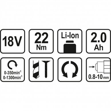 Suktuvas-gręžtuvas STHOR 78969 | Li-ion | 18V | 22Nm 6