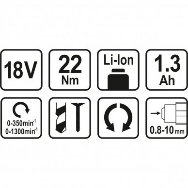 Suktuvas-gręžtuvas STHOR 78972 | Li-ion | 18V | 22Nm 8