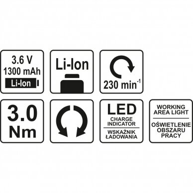 Suktuvas YATO YT-82760 | Li-ion | 3.6V | 3Nm 6