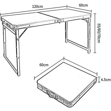 Sulankstomas staliukas Essen Tools LC02 | 1200x600x550/600/700mm 1