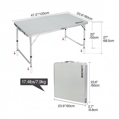 Sulankstomas staliukas Essen Tools LC01 | 1200x600x540/615/695mm 3