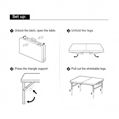 Sulankstomas staliukas Essen Tools LC01 | 1200x600x540/615/695mm 8