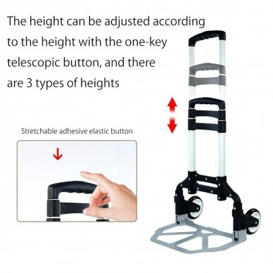 Sulankstomas teleskopinis transportavimo vežimėlis RA-60A | 1050x420x420MM | 70KG 4