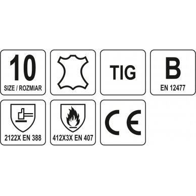 Suvirinimo pirštinės TIG | B tipas (YT-74820) 8