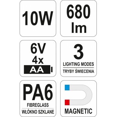 Šviesos diodų prožektorius | 10W COB LED | 680 lm (YT-81821) 4