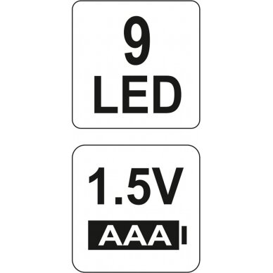 Šviesos diodų prožektorius 9 LED,  juodas (YT-08570) 3