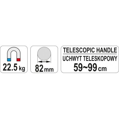 Teleskopinis magnetinis surinkėjas | 590 ÷ 990 mm (YT-0860) 2