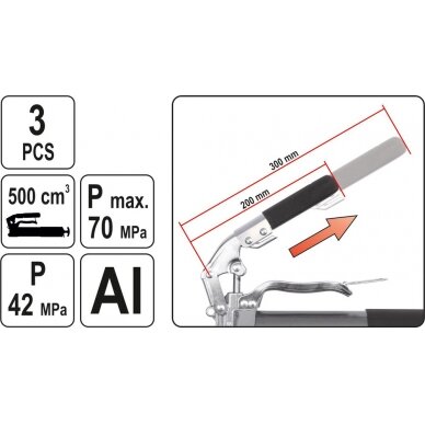 Tepimo pistoletas sustiprintas | 500 cm³ (YT-0704) 2