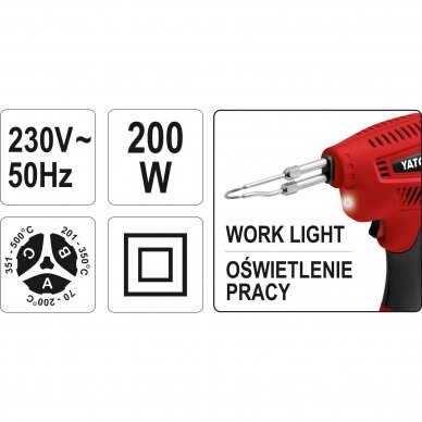 Transformatorinis lituoklis YATO YT-82451 | 200W | 500° 4