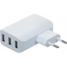 Universalus USB įkroviklis | 3 USB lizdai | maks. 3,4 Iš viso maks. 2,4 A / USB | 110 - 240V (3377)