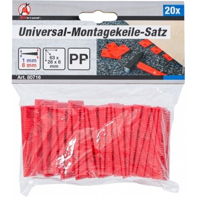 Universalaus montavimo pleištų rinkinys | Plastikas | 20 vnt. (80716) 3