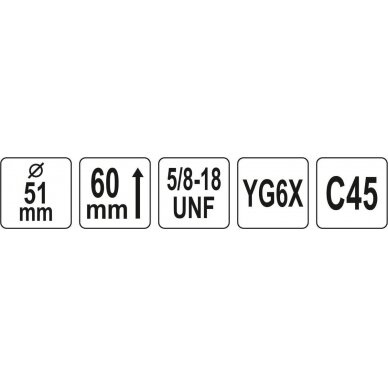Universali gręžimo karūna | TCT | 5/8"-18UNF | 51 mm (YT-43976) 3