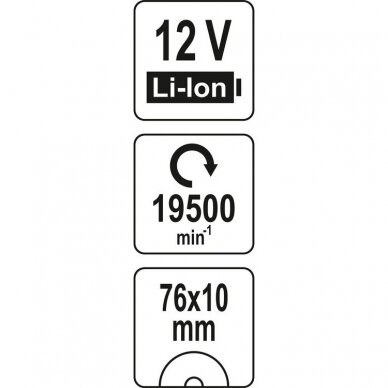 Universalus pjoviklis YATO YT-82905 | brushless | Li-ion | 10MM | 12V | 76MM | be akumuliatoriaus 5