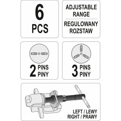 Universalus stabdžių cilindriukų sustumėjų komplektas | universalus | 6 vnt. (YT-06827) 4