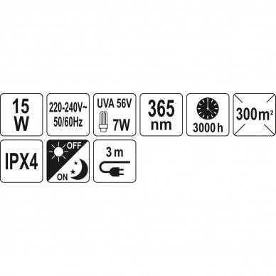 UV-A lempa su stovu nuo uodų LUND 67014 | 15W | 3000 H | 300 M2 2