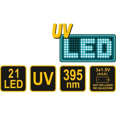 UV žibintuvėlis ir akiniai kondicionavimo sistemos nuotėkio aptikimui | UV 21 LED (82756) 4