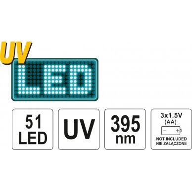 UV žibintuvėlis ir akiniai kondicionavimo sistemos nuotėkio aptikimui | UV 21 LED (YT-08581) 4