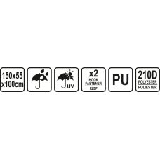 Uždangalas griliams | atspari Oksfordo medžiaga | poliuretanas | 150 X 55 X 100 cm (99762)